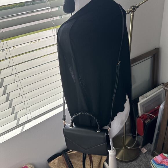 Urban Expressions Monique Braided Top Handle Crossbody - Black $70 NWT - Picture 2 of 8